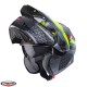 Casca modulabila (flip-up)/adventure Caberg model Tourmax X SV Sarabe L1 gun metal (titanium)/negru/galben fluor mat Pinlock ready - lentila Pinlock inclusa