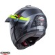 Casca modulabila (flip-up)/adventure Caberg model Tourmax X SV Sarabe L1 gun metal (titanium)/negru/galben fluor mat Pinlock ready - lentila Pinlock inclusa