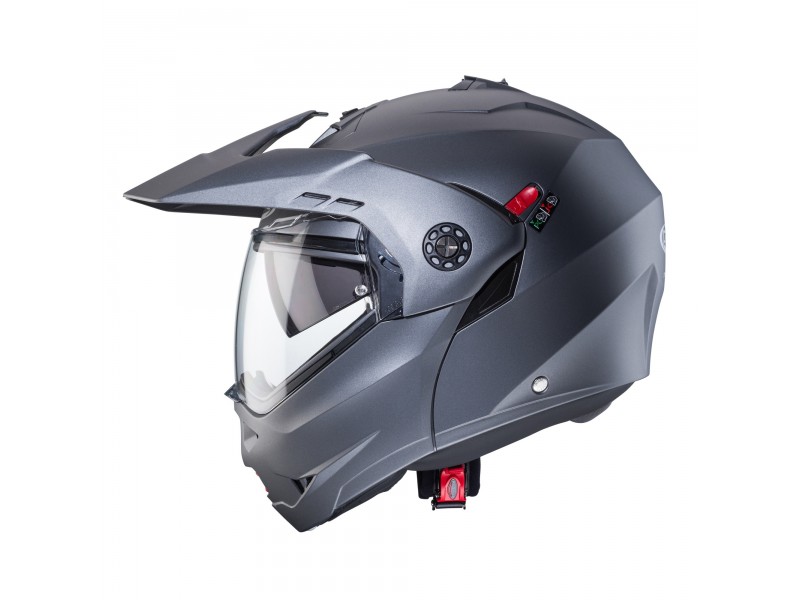 Casca modulabila (flip-up)/adventure Caberg model Tourmax X SV gun metal (titanium) mat Pinlock ready - lentila Pinlock inclusa