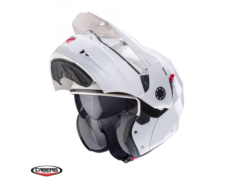 Casca modulabila (flip-up)/adventure Caberg model Tourmax X SV alb metalic lucios Pinlock ready - lentila Pinlock inclusa Casca modulabila (flip-up)/adventure Caberg model Tourmax X SV alb metalic lucios Pinlock ready - lentila Pinlock inclusa