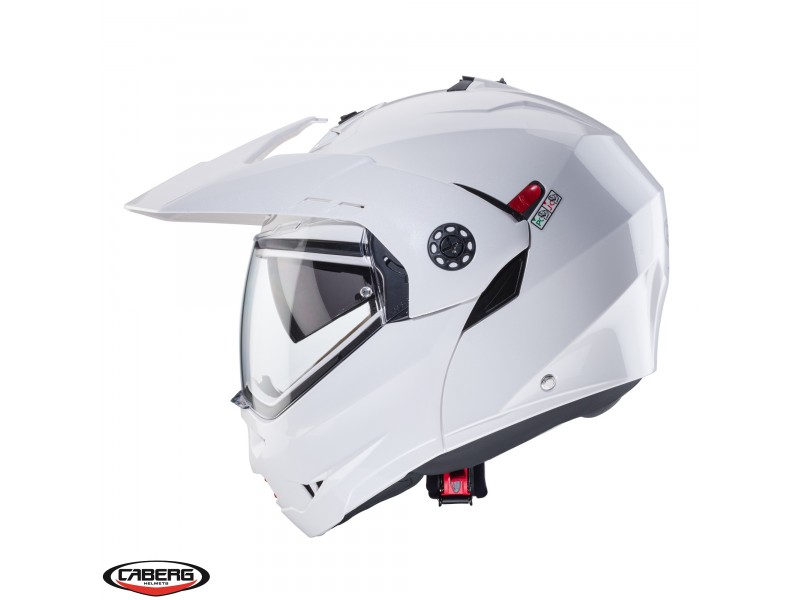 Casca modulabila (flip-up)/adventure Caberg model Tourmax X SV alb metalic lucios Pinlock ready - lentila Pinlock inclusa Casca modulabila (flip-up)/adventure Caberg model Tourmax X SV alb metalic lucios Pinlock ready - lentila Pinlock inclusa