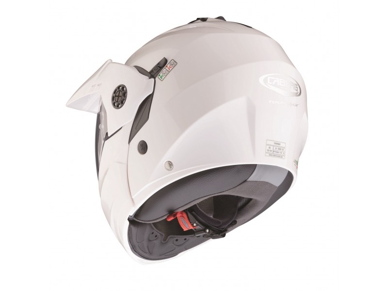 Casca modulabila (flip-up)/adventure Caberg model Tourmax X SV alb metalic lucios Pinlock ready - lentila Pinlock inclusa