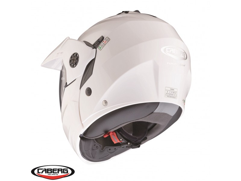 Casca modulabila (flip-up)/adventure Caberg model Tourmax X SV alb metalic lucios Pinlock ready - lentila Pinlock inclusa Casca modulabila (flip-up)/adventure Caberg model Tourmax X SV alb metalic lucios Pinlock ready - lentila Pinlock inclusa