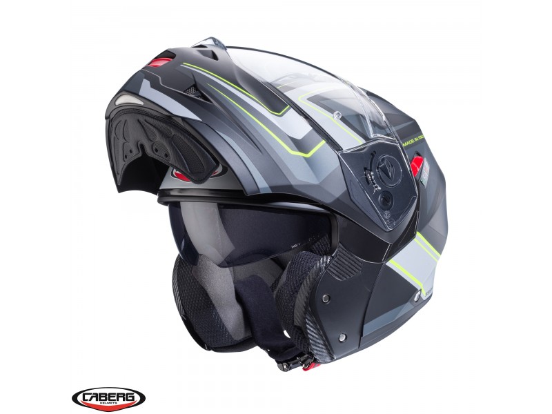 Casca modulabila (flip-up) Caberg model Duke X SV Tour I5 negru/galben fluor/antracit mat Pinlock ready - lentila Pinlock inclusa Casca modulabila (flip-up) Caberg model Duke X SV Tour I5 negru/galben fluor/antracit mat Pinlock ready - lentila Pinlock inclusa