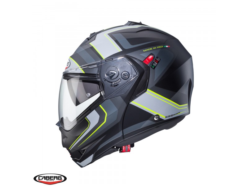 Casca modulabila (flip-up) Caberg model Duke X SV Tour I5 negru/galben fluor/antracit mat Pinlock ready - lentila Pinlock inclusa Casca modulabila (flip-up) Caberg model Duke X SV Tour I5 negru/galben fluor/antracit mat Pinlock ready - lentila Pinlock inclusa