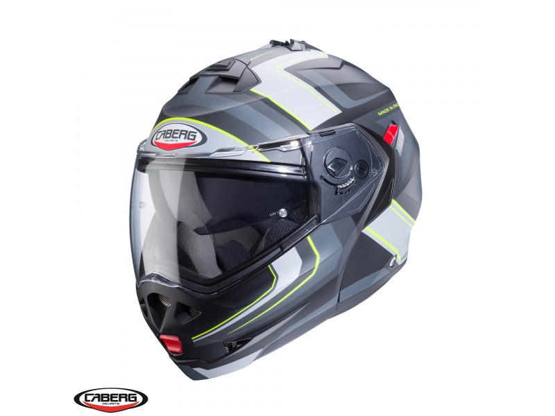Casca modulabila (flip-up) Caberg model Duke X SV Tour I5 negru/galben fluor/antracit mat Pinlock ready - lentila Pinlock inclusa Casca modulabila (flip-up) Caberg model Duke X SV Tour I5 negru/galben fluor/antracit mat Pinlock ready - lentila Pinlock inclusa