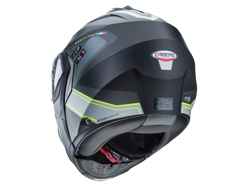 Casca modulabila (flip-up) Caberg model Duke X SV Tour I5 negru/galben fluor/antracit mat Pinlock ready - lentila Pinlock inclusa