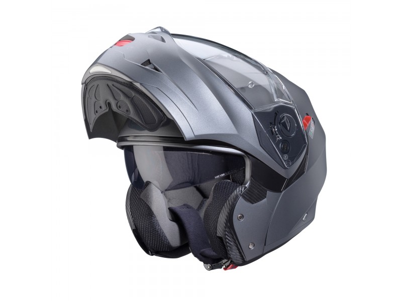 Casca modulabila (flip-up) Caberg model Duke X SV gun metal (titanium) mat Pinlock ready - lentila Pinlock inclusa