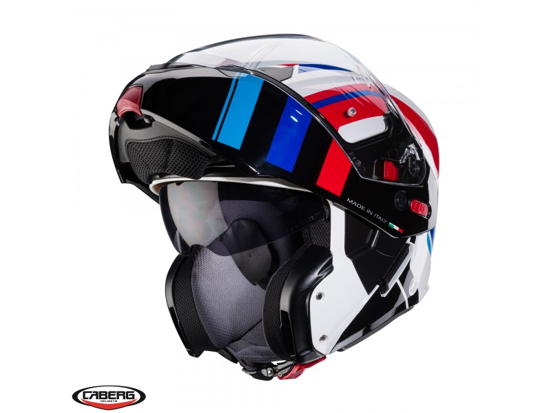 Casca modulabila (flip-up) Caberg model Horus X Road M6 alb/rosu/albastru lucios Pinlock ready - lentila Pinlock inclusa Casca modulabila (flip-up) Caberg model Horus X Road M6 alb/rosu/albastru lucios Pinlock ready - lentila Pinlock inclusa