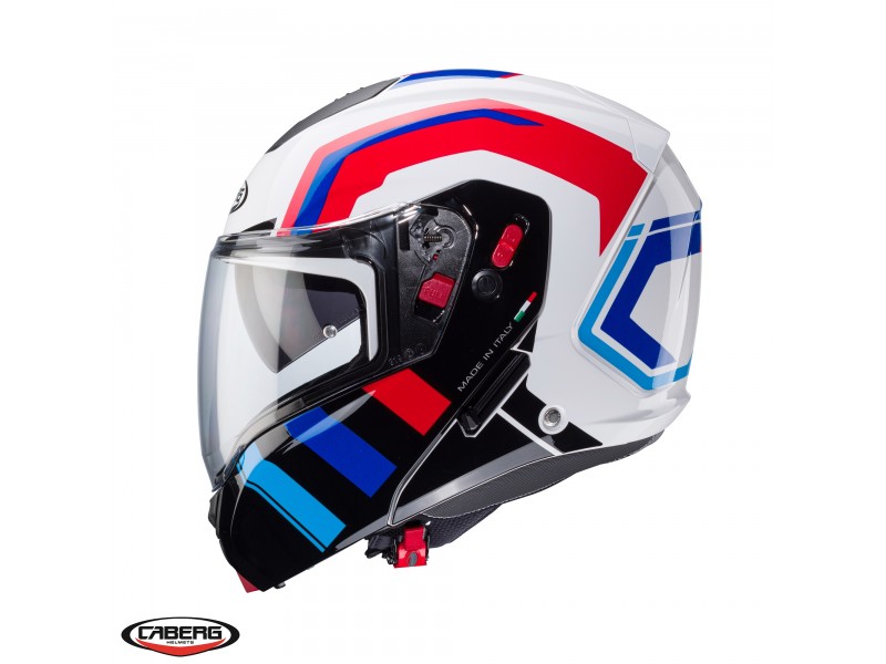 Casca modulabila (flip-up) Caberg model Horus X Road M6 alb/rosu/albastru lucios Pinlock ready - lentila Pinlock inclusa Casca modulabila (flip-up) Caberg model Horus X Road M6 alb/rosu/albastru lucios Pinlock ready - lentila Pinlock inclusa