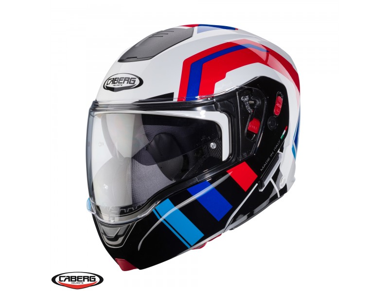 Casca modulabila (flip-up) Caberg model Horus X Road M6 alb/rosu/albastru lucios Pinlock ready - lentila Pinlock inclusa Casca modulabila (flip-up) Caberg model Horus X Road M6 alb/rosu/albastru lucios Pinlock ready - lentila Pinlock inclusa