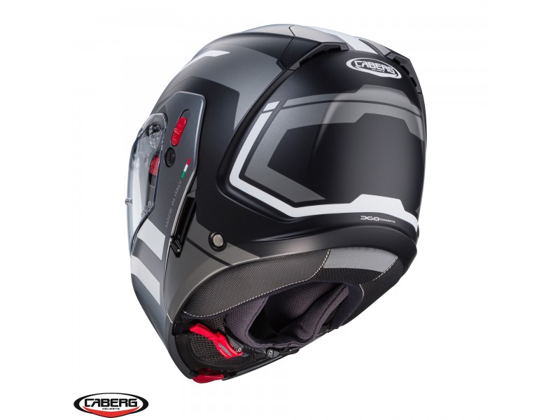 Casca modulabila (flip-up) Caberg model Horus X Road M4 negru/gun metal (titanium)/alb mat Pinlock ready - lentila Pinlock inclusa