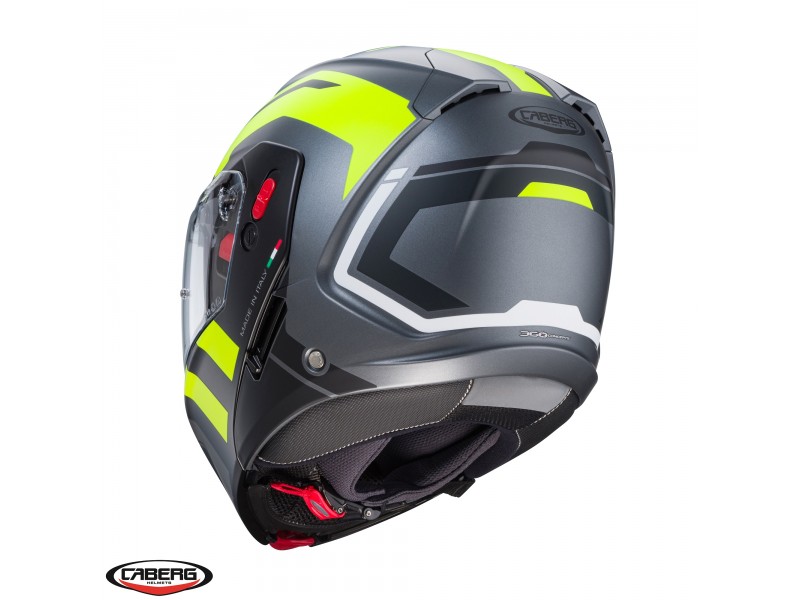 Casca modulabila (flip-up) Caberg model Horus X Road L1 gun metal (titanium)/negru/galben fluor mat Pinlock ready - lentila Pinlock inclusa