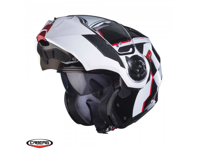 Casca modulabila (flip-up) Caberg model Duke Evo Move M3 SV negru/alb/rosu lucios Pinlock ready – lentila Pinlock inclusa Casca modulabila (flip-up) Caberg model Duke Evo Move M3 SV negru/alb/rosu lucios Pinlock ready – lentila Pinlock inclusa