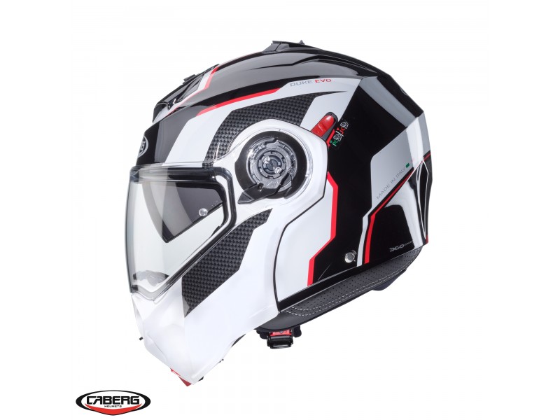 Casca modulabila (flip-up) Caberg model Duke Evo Move M3 SV negru/alb/rosu lucios Pinlock ready – lentila Pinlock inclusa Casca modulabila (flip-up) Caberg model Duke Evo Move M3 SV negru/alb/rosu lucios Pinlock ready – lentila Pinlock inclusa