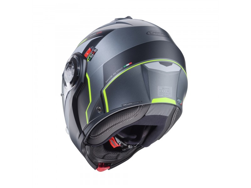 Casca modulabila (flip-up) Caberg model Duke Evo Move L1 SV gun metal (titanium)/negru/galben fluor mat Pinlock ready - lentila Pinlock inclusa