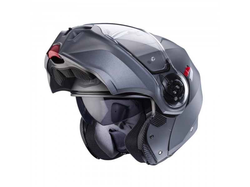 Casca modulabila (flip-up) Caberg model Duke Evo SV gun metal (titanium) mat Pinlock ready - lentila Pinlock inclusa
