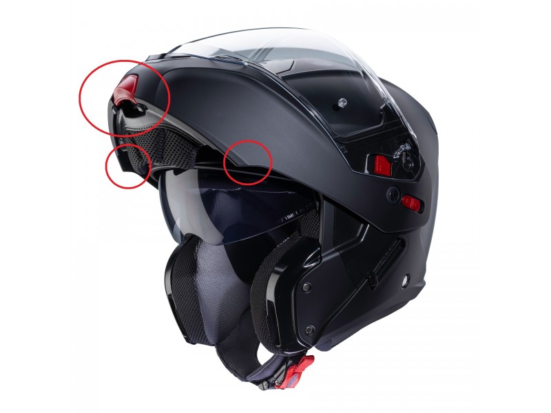 Kit mecanism deschidere + prinderi laterale mandibula rabatabila casca modulabila (flip-up) Caberg model Horus - Horux X