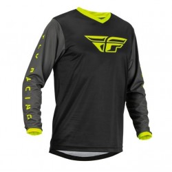 Tricou (bluza) cross-enduro Fly Racing model F-16 culoare: negru/galben fluor