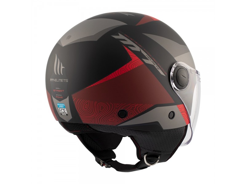 Casca MT Street S Poke B5 rosu mat (open face) - omologare noua ECE 22.06 Casca MT Street S Poke B5 rosu mat (open face) - omologare noua ECE 22.06