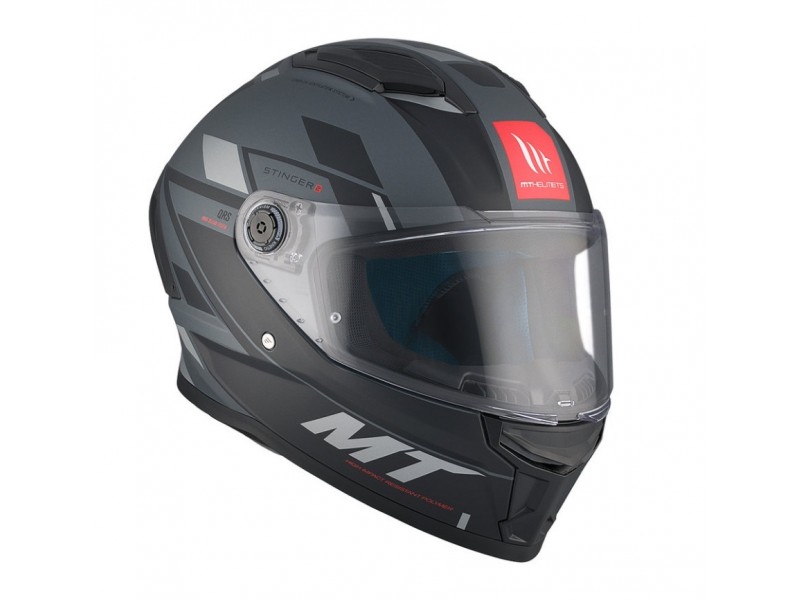 Casca integrala MT Stinger 2 Zivze C2 negru/gri mat - tip viziera: MT-V-28B