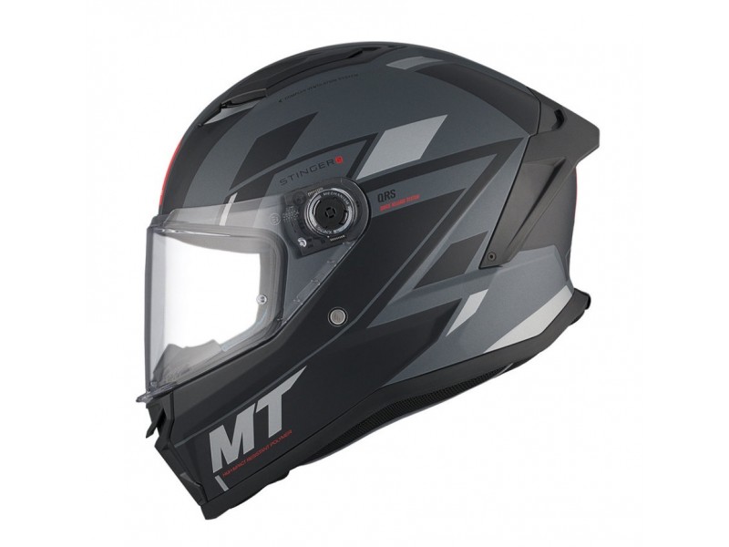 Casca integrala MT Stinger 2 Zivze C2 negru/gri mat - tip viziera: MT-V-28B