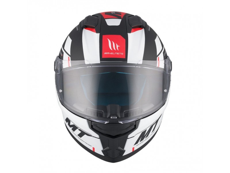 Casca integrala MT Stinger 2 Zivze B5 negru/alb/rosu mat - tip viziera: MT-V-28B