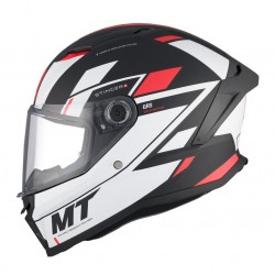 Casca integrala MT Stinger 2 Zivze B5 negru/alb/rosu mat - tip viziera: MT-V-28B