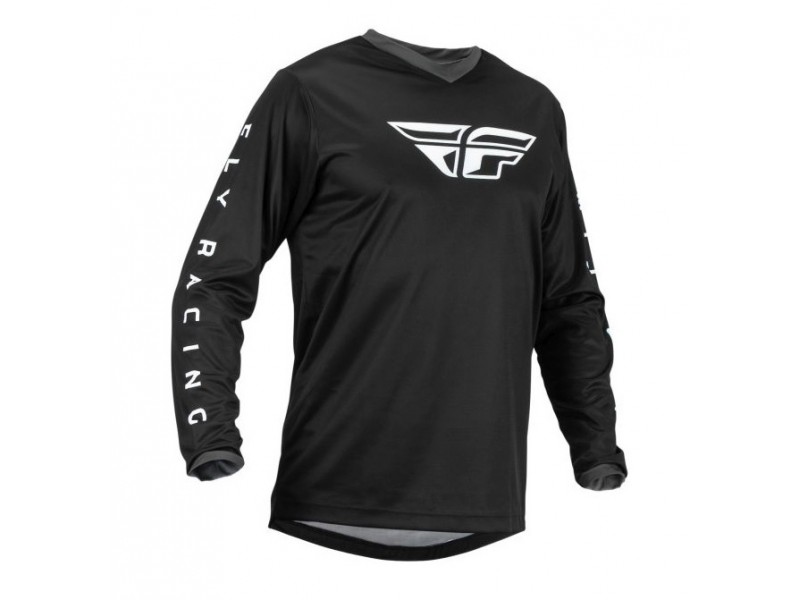 Tricou (bluza) cross-enduro Fly Racing model F-16 culoare: negru/alb