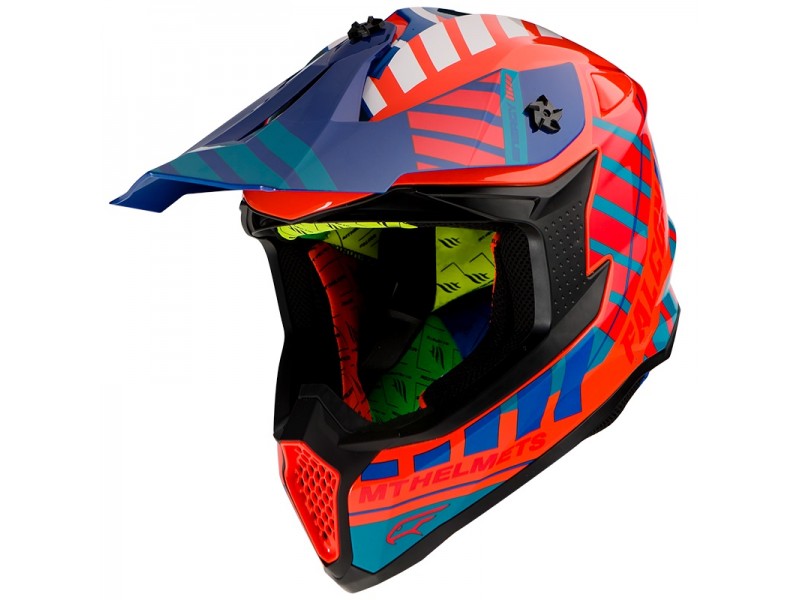 Casca off road MT Falcon Energy B14 portocaliu fluor lucios Casca off road MT Falcon Energy B14 portocaliu fluor lucios