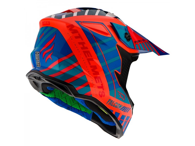Casca off road MT Falcon Energy B14 portocaliu fluor lucios Casca off road MT Falcon Energy B14 portocaliu fluor lucios