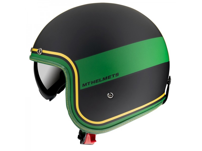 Casca open face MT Le Mans 2 SV Tant C9 negru/auriu mat (ochelari soare integrati)