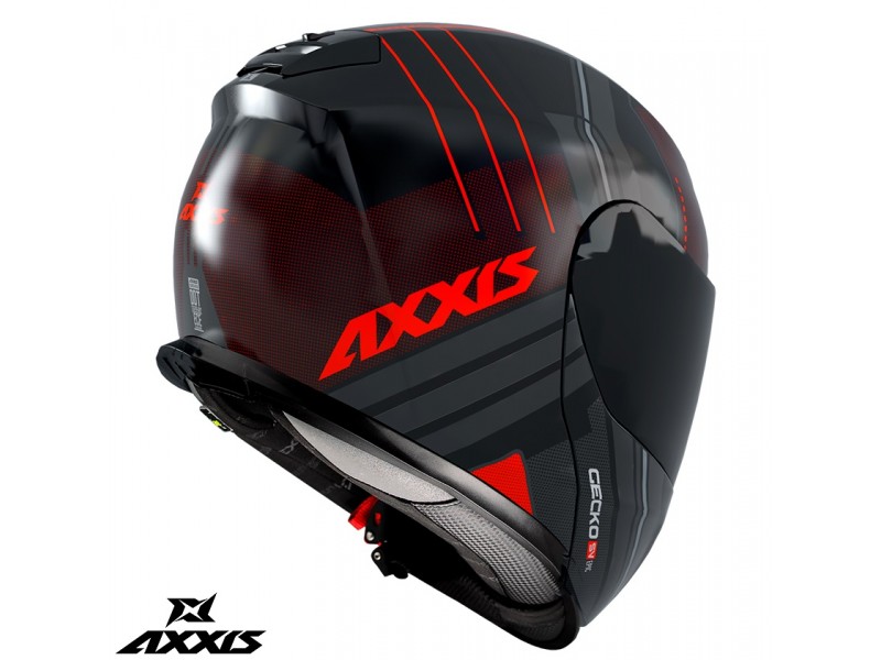Casca modulabila Axxis model Gecko SV Epic B5 rosu fluor mat (ochelari soare integrati)