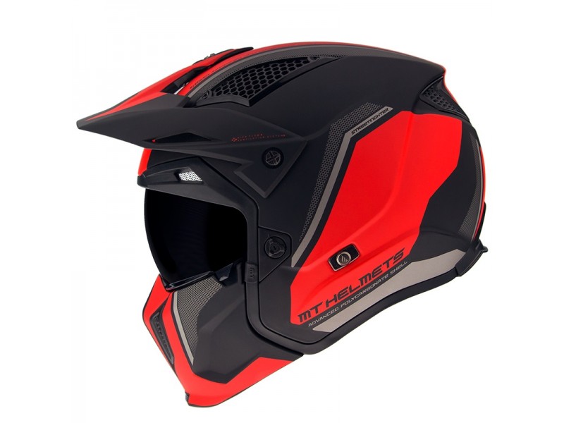 Casca MT Streetfighter SV Twin C5 negru/rosu mat (ochelari soare integrati) - masca (protectie) barbie si cozoroc detasabile Casca MT Streetfighter SV Twin C5 negru/rosu mat (ochelari soare integrati) - masca (protectie) barbie si cozoroc detasabile