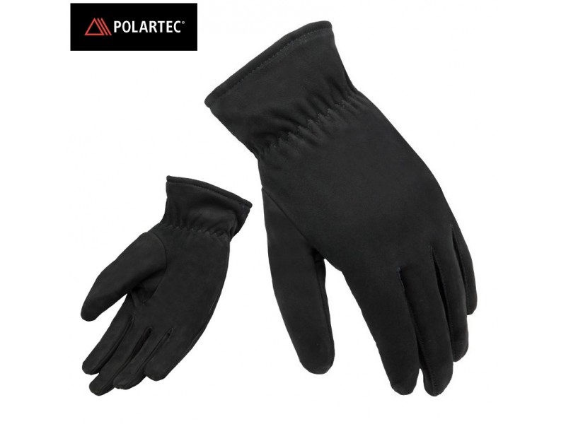Manusi iarna piele (nobuck) motociclete barbati Unik Racing model C-7 culoare: negru
