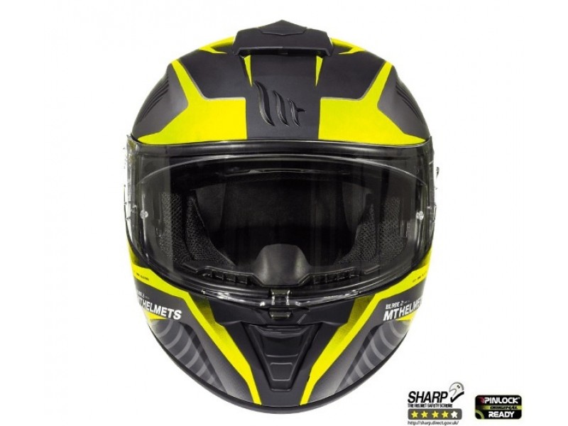 Casca integrala motociclete MT Blade 2 SV Blaster B4 galben mat (ochelari soare integrati)