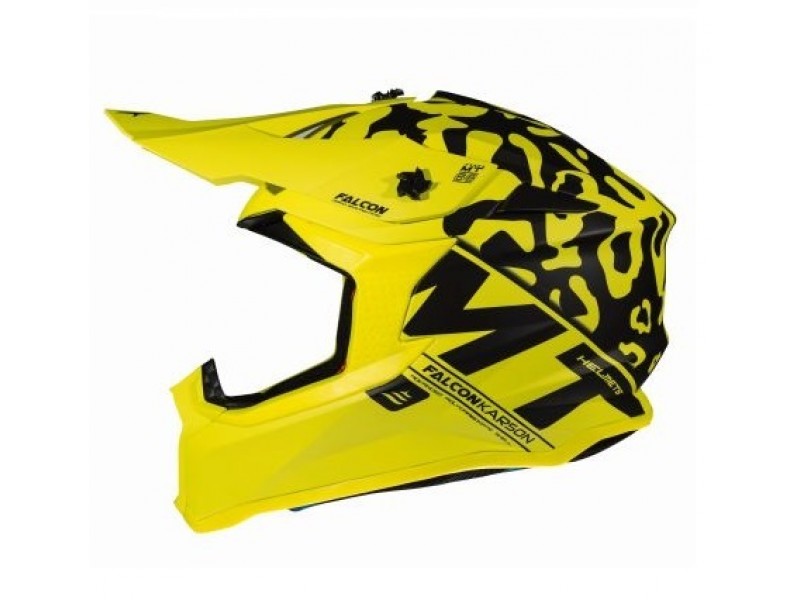 Casca off road motociclete MT Falcon Karson F2 galben fluor mat