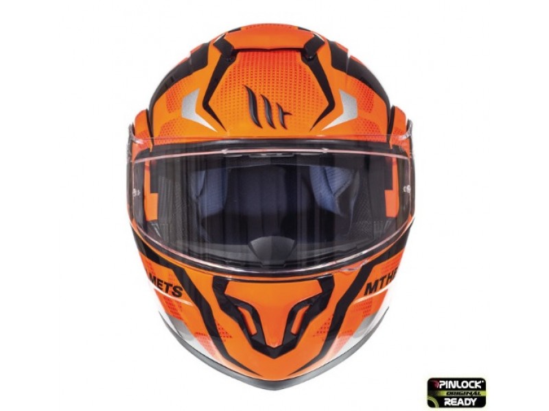 Casca modulabila motociclete MT Atom SV Divergence G1 portocaliu fluor lucios Pinlock ready (viziera tip MT-V-16)