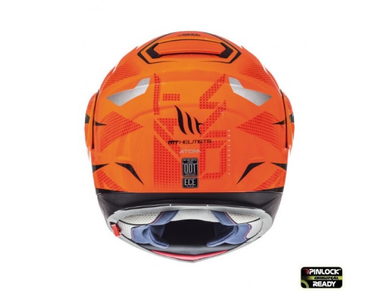 Casca modulabila motociclete MT Atom SV Divergence G1 portocaliu fluor lucios Pinlock ready (viziera tip MT-V-16)