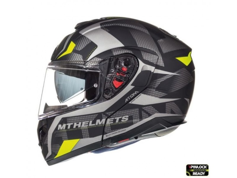 Casca modulabila motociclete MT Atom SV Divergence A12 negru/gri mat Pinlock ready (viziera tip MT-V-16)