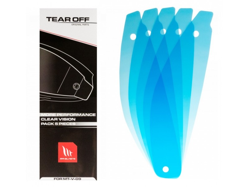 Kit 5 tear-off pentru viziera casca integrala KRE Snake Carbon - KRE SV - KRE+ (kit 5 folii transparente viziera – MT Helmets) (tip viziera: MT-V-09 & MT-V-29)