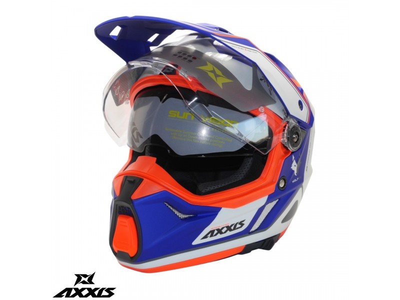 Casca adventure/touring/off road Axxis model Wolf DS Roadrunner C7 albastru lucios – tip viziera: MT-V-20