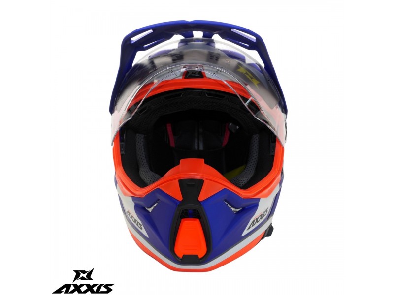 Casca adventure/touring/off road Axxis model Wolf DS Roadrunner C7 albastru lucios – tip viziera: MT-V-20