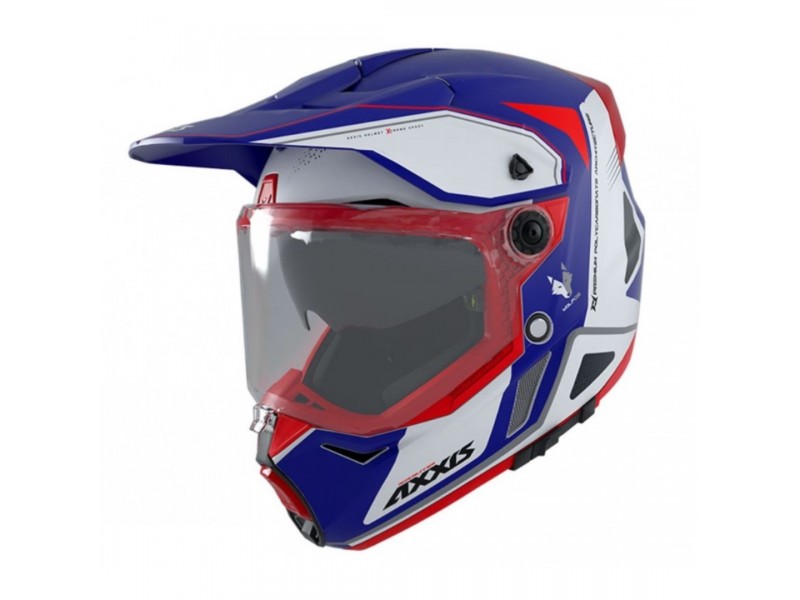 Casca adventure/touring/off road Axxis model Wolf DS Roadrunner C7 albastru lucios – tip viziera: MT-V-20