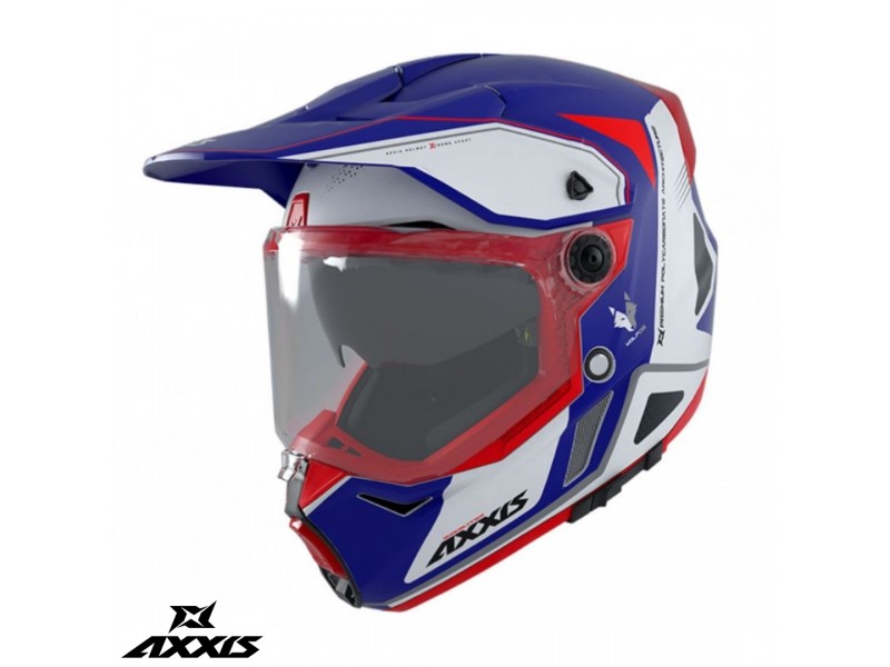 Casca adventure/touring/off road Axxis model Wolf DS Roadrunner C7 albastru lucios – tip viziera: MT-V-20
