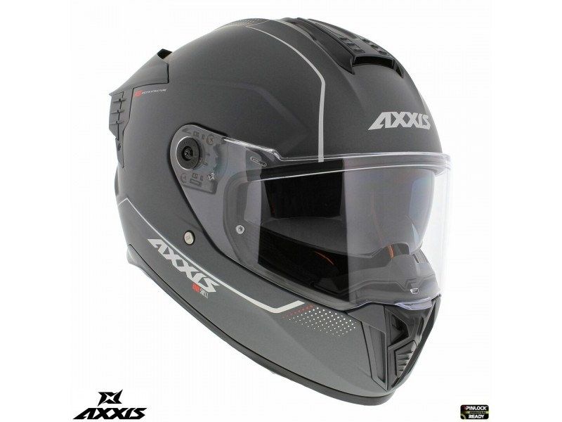 Casca integrala Axxis Hawk SV A2 titanium mat (ochelari soare integrati) - tip viziera: MT-V-31