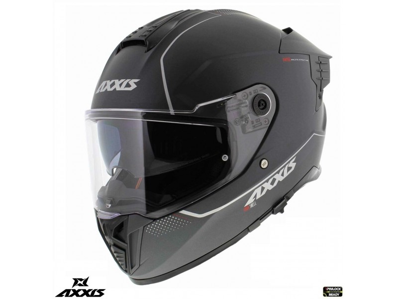 Casca integrala Axxis Hawk SV A2 titanium mat (ochelari soare integrati) - tip viziera: MT-V-31