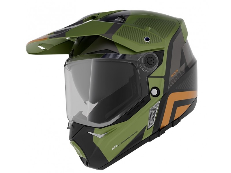 Casca adventure/touring/off road Axxis model Wolf DS Hydra B6 verde mat - tip viziera: MT-V-20