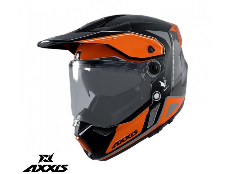 Casca adventure/touring/off road Axxis model Wolf DS Roadrunner B4 portocaliu fluor mat – tip viziera: MT-V-20 Casca adventure/touring/off road Axxis model Wolf DS Roadrunner B4 portocaliu fluor mat – tip viziera: MT-V-20