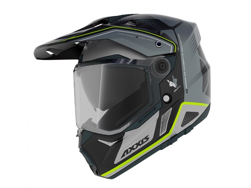 Casca adventure/touring/off road Axxis model Wolf DS Roadrunner B2 gri lucios – tip viziera: MT-V-20